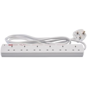6 Way Extension Lead with Surge Protection (2m)