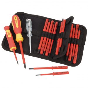 Ergo-Plus® VDE Approved Fully Insulated Interchangeable Blade Screwdriver Set (18 Piece)