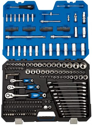 Metric Socket Set, 1/4", 3/8" and 1/2" Sq. Dr. (214 Piece)