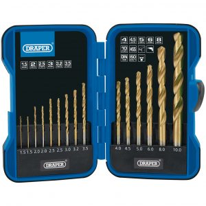 Metric Titanium Nitride Coated HSS Drill Bit Set (15 Piece)