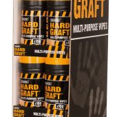 Floor Standing Merchandiser of 30 Tubs of Draper 'Hard Graft' Wipes (Tub of 100)