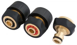 Brass and Rubber Hose Connector Set (3 Piece)