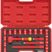 VDE Approved Fully Insulated Socket Set, 3/8" Sq. Dr. (19 Piece)