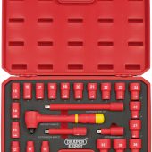 VDE Approved Fully Insulated Metric Socket Set, 1/2" Sq. Dr. (24 Piece)