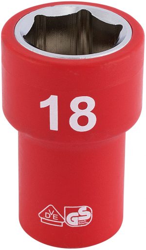 3/8" Sq. Dr. Fully Insulated VDE Socket (18mm)