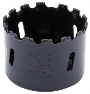 Tungsten Carbide Grit Hole Saw, 64mm