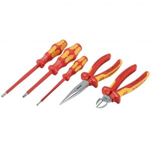 Knipex 00 20 13 VDE Approved Fully Insulated Screwdriver and Pliers Set (5 Piece)