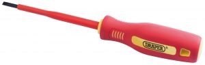 4mm x 100mm Fully Insulated Plain Slot Screwdriver. (Sold Loose)