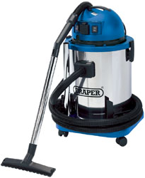 Wet & Dry Vacuum Cleaner with Stainless Steel Tank, 50L, 1400W & 230V Power Tool Socket