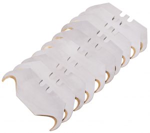 Pack of 10 'Premium Gold' Two Notch Hooked Trimming Knife Blades