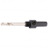 Hex. Shank Holesaw Arbor with HSS Pilot Drill for 14 - 30mm Holesaws, 7/16" Thread