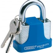 40mm Laminated Steel Padlock and 2 Keys with Hardened Steel Shackle and Bumper