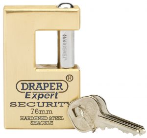 76mm Quality Close Shackle Solid Brass Padlock and 2 Keys with Hardened Steel Shackle