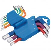 Metric Coloured Short Arm Hex. Key Set (9 Piece)