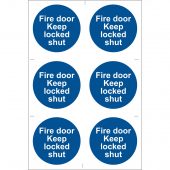 6 x 'Fire Door Keep Locked' Mandatory Sign