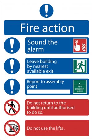 'Fire Action Procedure' Mandatory Sign