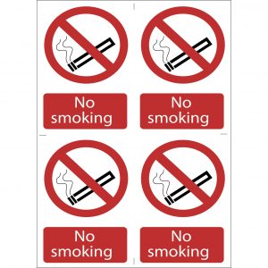 4 x 'No Smoking' Prohibition Sign