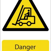 'Danger Forklift Trucks' Hazard Sign