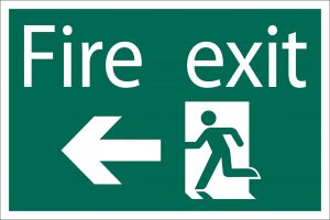 Fire Exit Arrow Left' Safety Sign