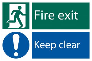 Fire Exit Keep Clear' Safety Sign