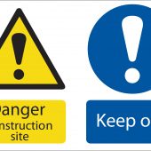 'Danger Construction Site' Hazard Sign