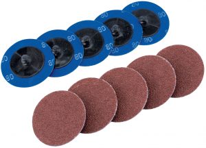 Ten 50mm 80 Grit Aluminium Oxide Sanding Discs