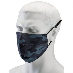 Fabric Reusable Face Masks, Blue Camo, (Pack of 2)