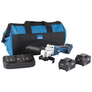 D20 20V 115mm Brushless Grinder Kit with 2 x 3.0Ah Batteries, Twin Charger and Bag
